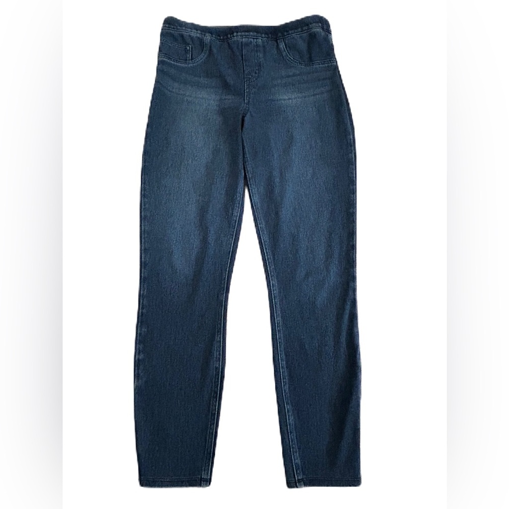 Spanx Denim Jeggings Size L Dark Wash High Wash Pull On